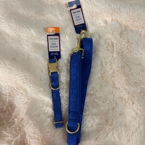 Top Paw® Blue Lace Dog Collar & Leash Set (Medium)